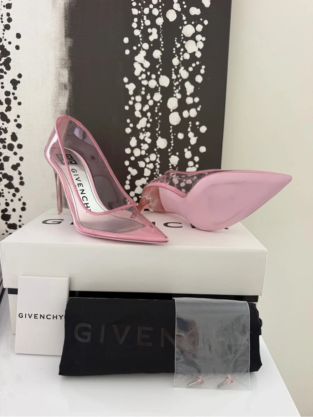 Givenchy Pink Pointed Toe PVC & Patent Leather Pumps